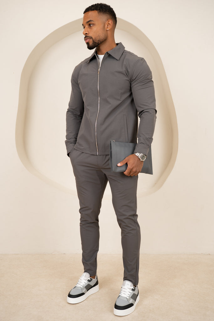 Mode Zip Up Jacket - Charcoal