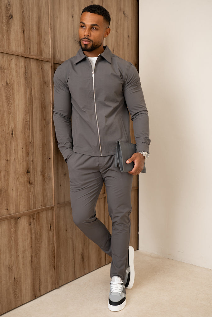 Mode Zip Up Jacket - Charcoal