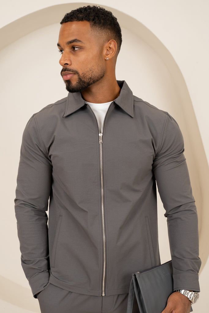 Mode Zip Up Jacket - Charcoal