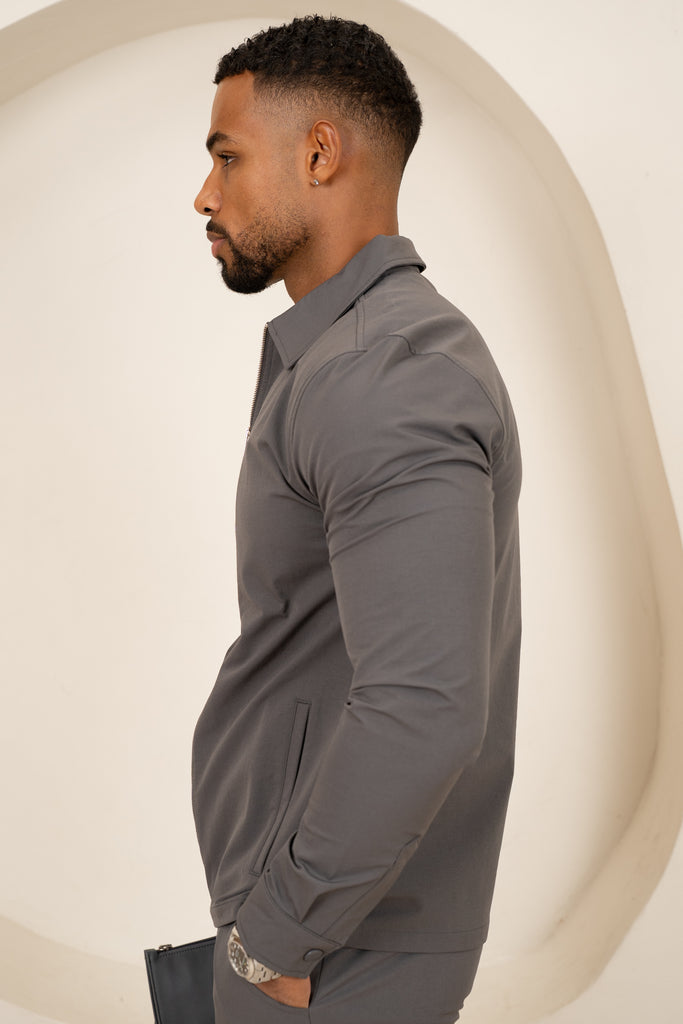 Mode Zip Up Jacket - Charcoal