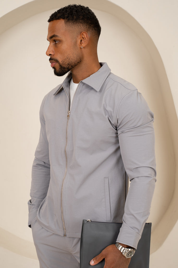 Mode Zip Up Jacket - Grey