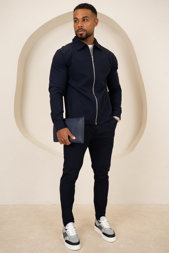 Mode Zip Up Jacket - Navy
