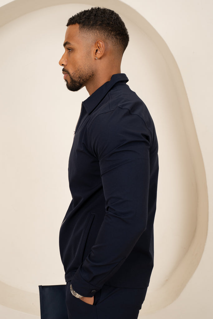 Mode Zip Up Jacket - Navy