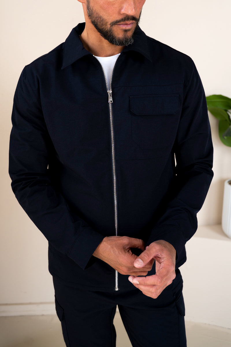 Premium Detail Cargo Jacket V2 - Navy