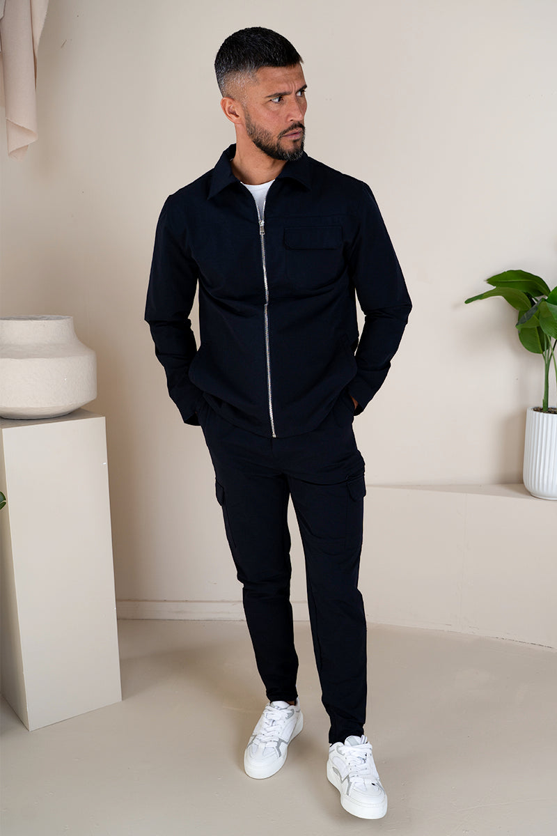 Premium Detail Cargo Jacket V2 - Navy