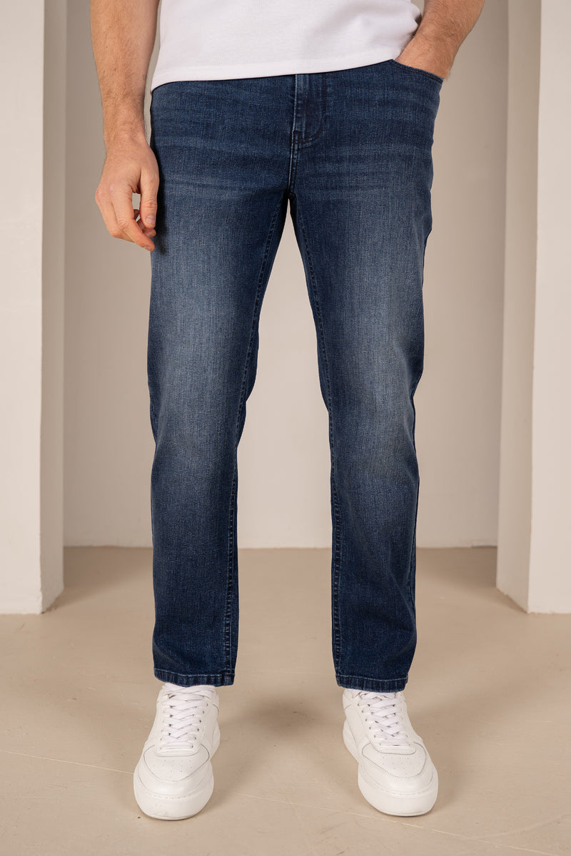 Slim Fit Denim Jeans - Dark Blue