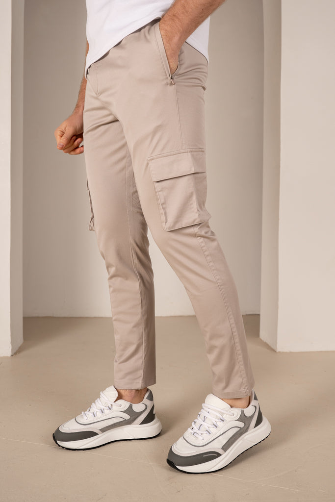 Essential Cargo Trouser - Light Grey