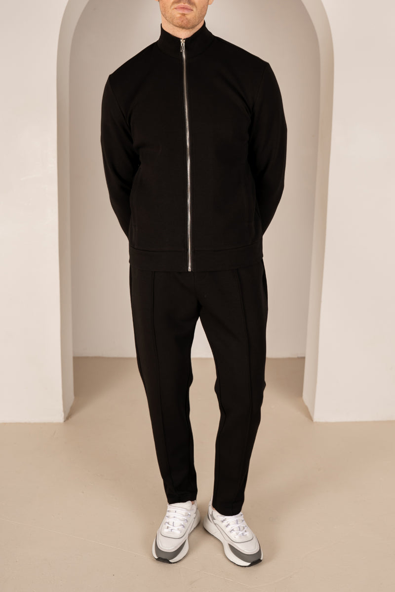 Interlock Zip-Up Jacket - Black