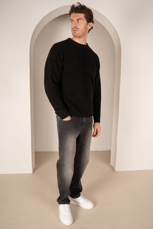 Souffle Crew Neck Sweatshirt - Black