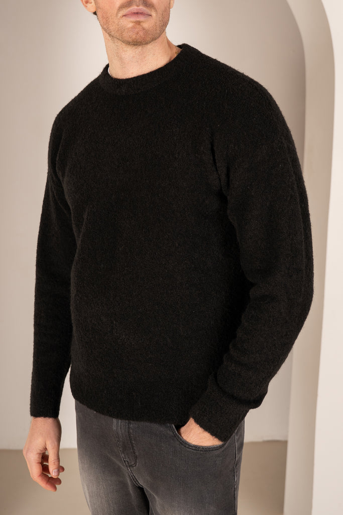 Souffle Crew Neck Sweatshirt - Black