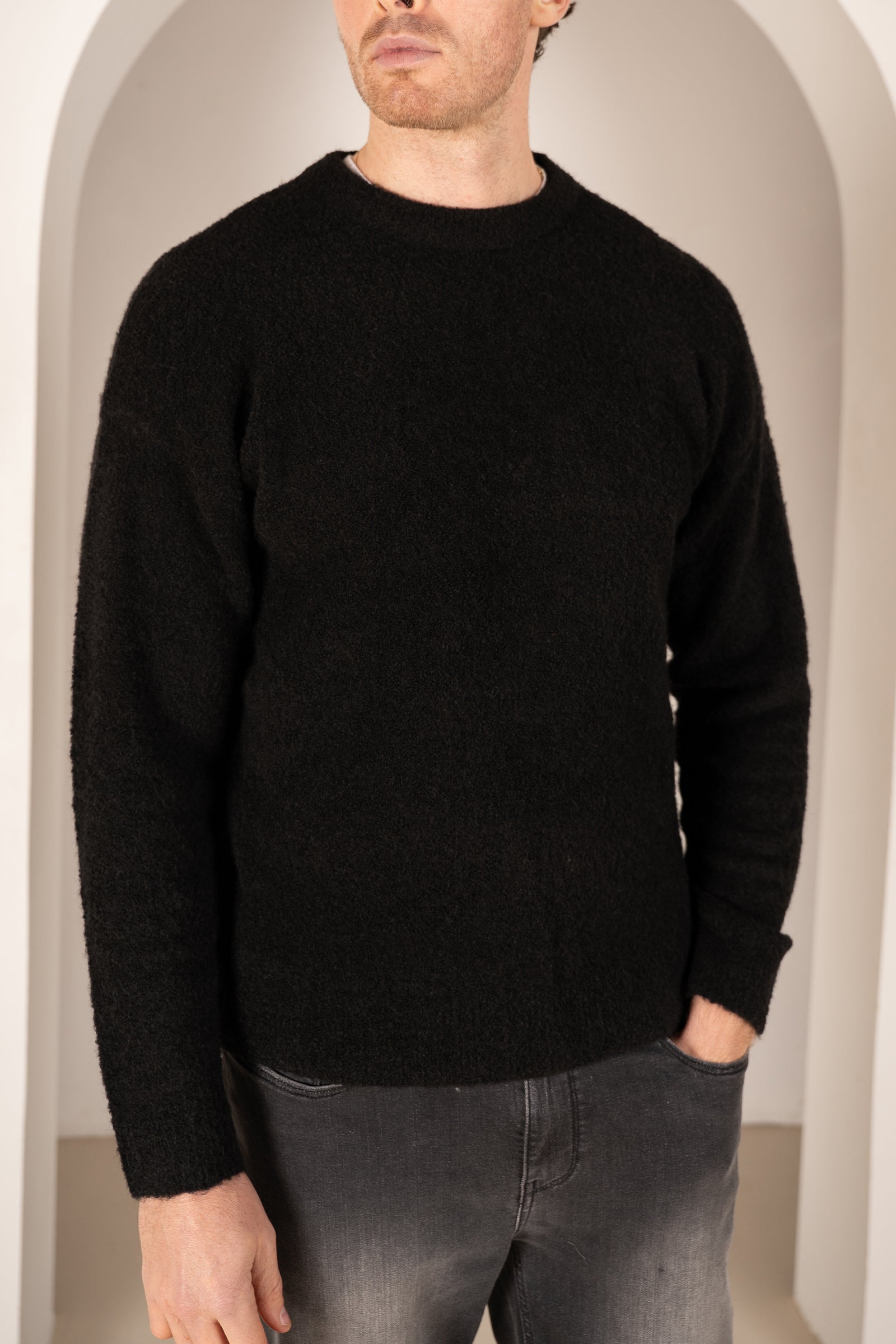 Souffle Crew Neck Sweatshirt - Black