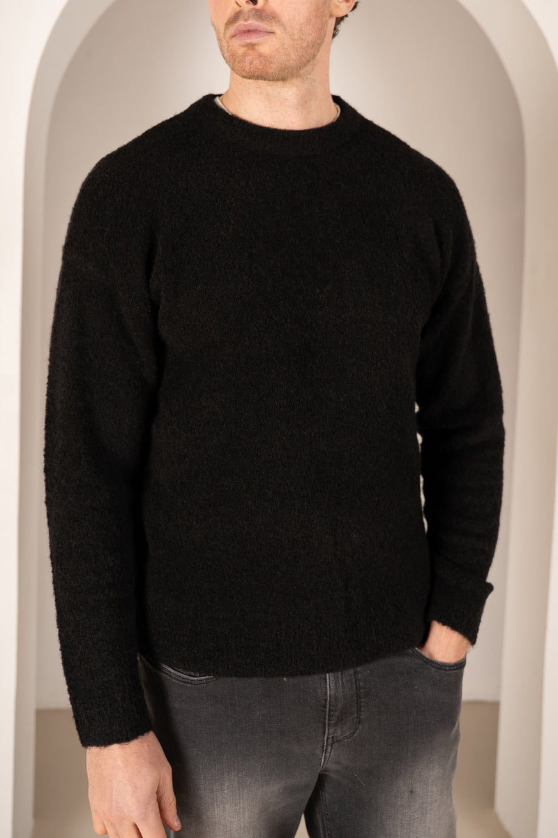 Souffle Crew Neck Sweatshirt - Black