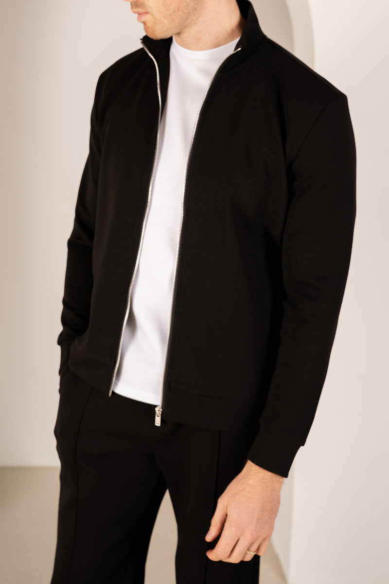 Interlock Zip-Up Jacket - Black