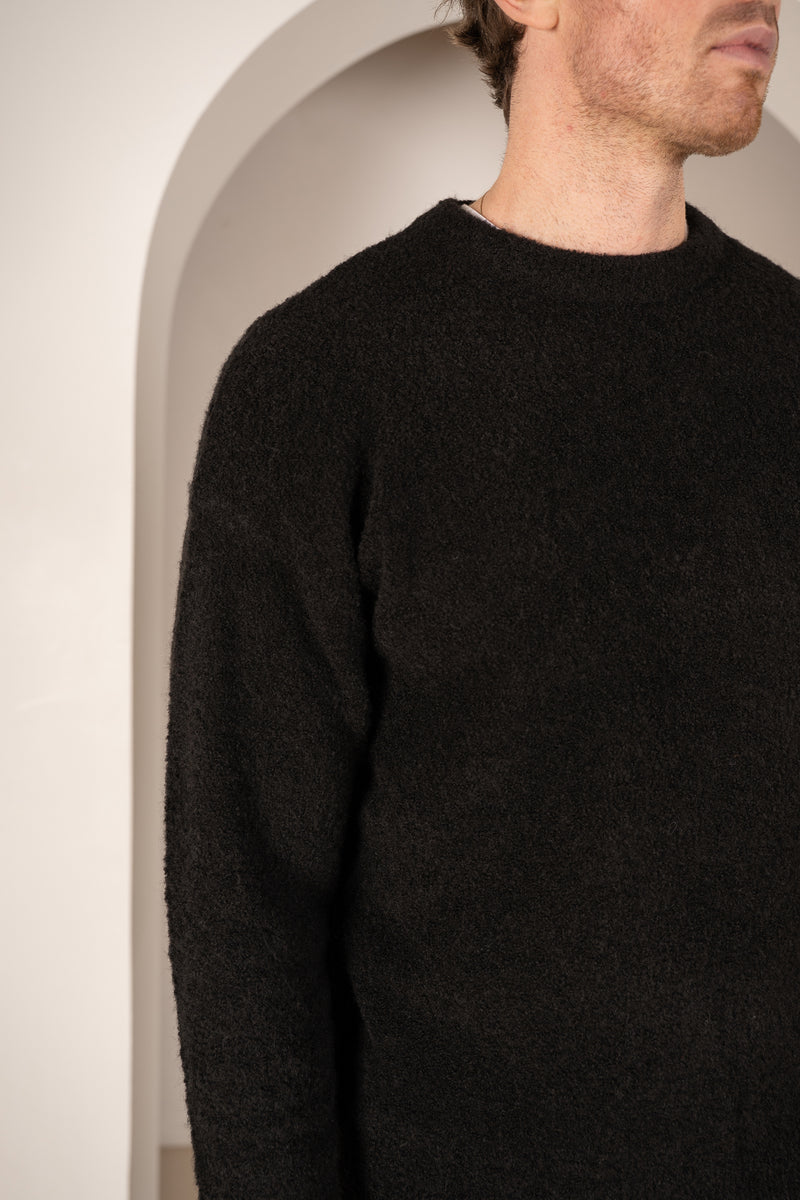 Souffle Crew Neck Sweatshirt - Black
