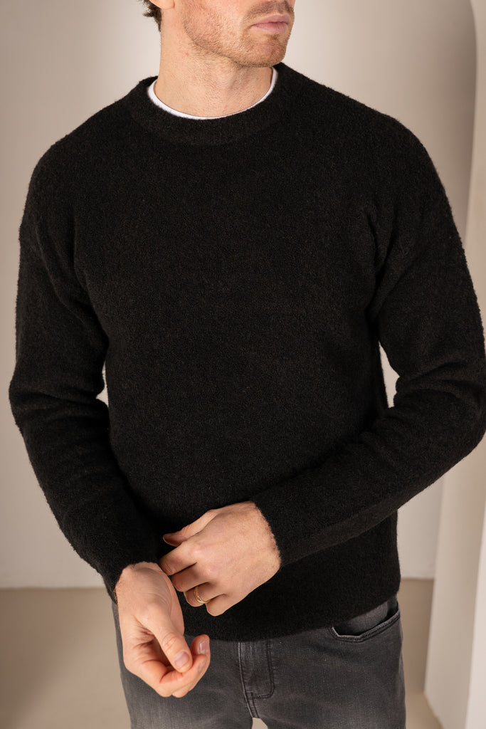 Souffle Crew Neck Sweatshirt - Black