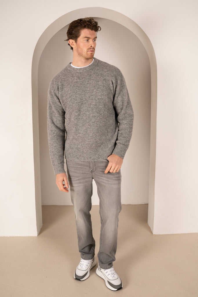 Souffle Crew Neck Sweatshirt - Light Grey