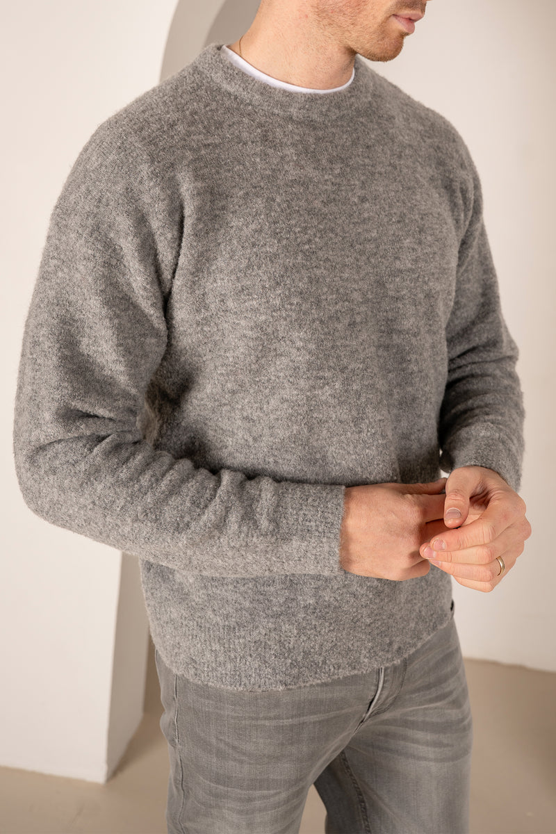 Souffle Crew Neck Sweatshirt - Light Grey