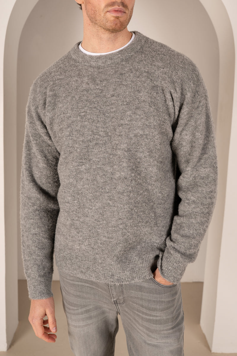 Souffle Crew Neck Sweatshirt - Light Grey