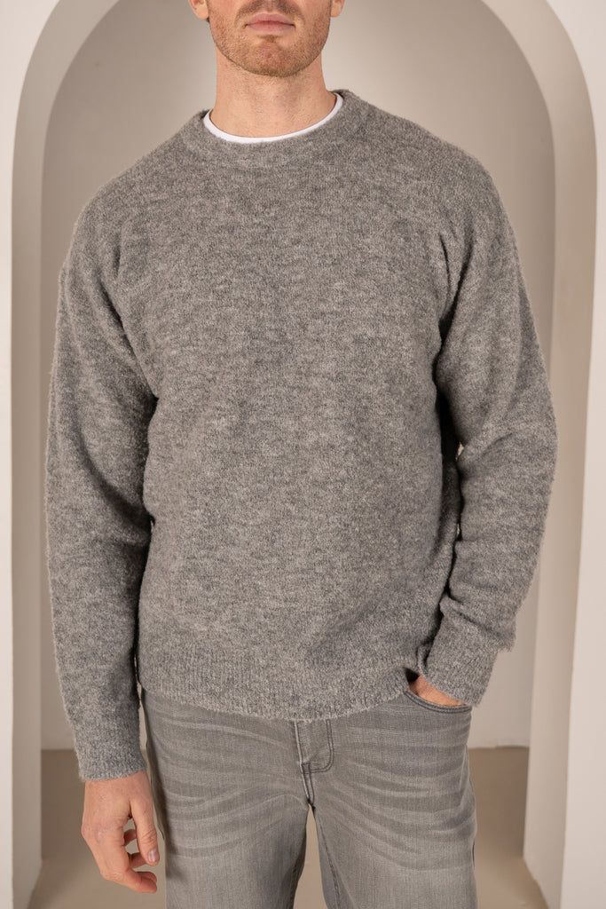 Souffle Crew Neck Sweatshirt - Light Grey