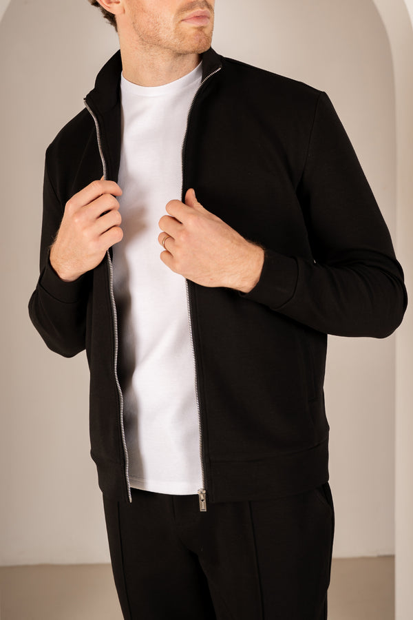 Interlock Zip-Up Jacket - Black