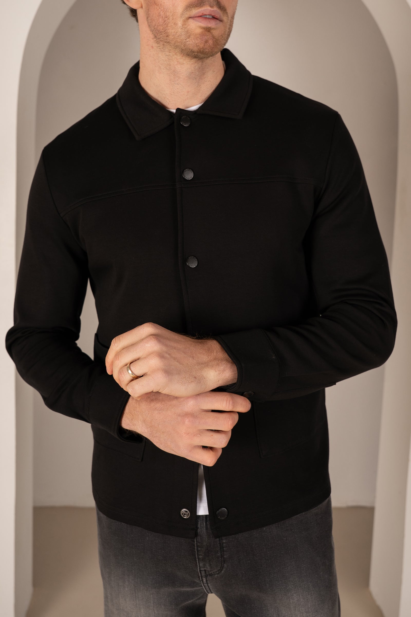 Interlock Overshirt - Black