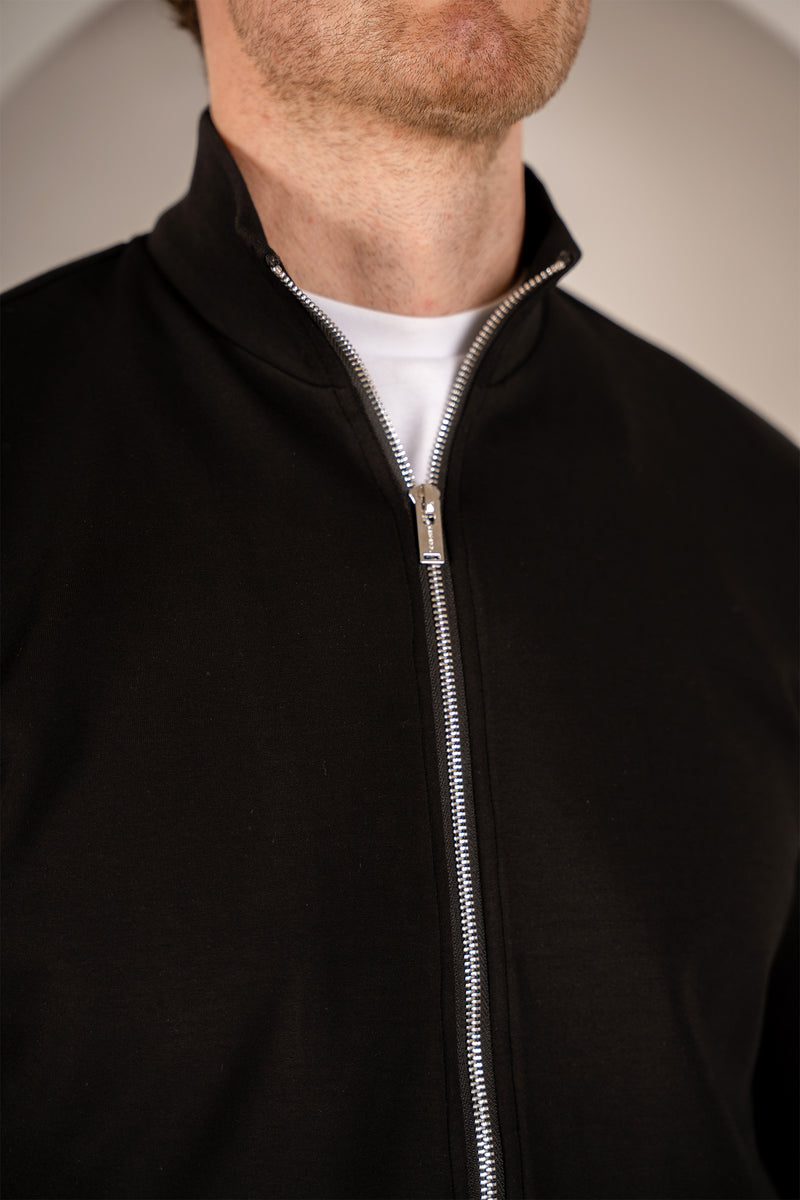 Interlock Zip-Up Jacket - Black
