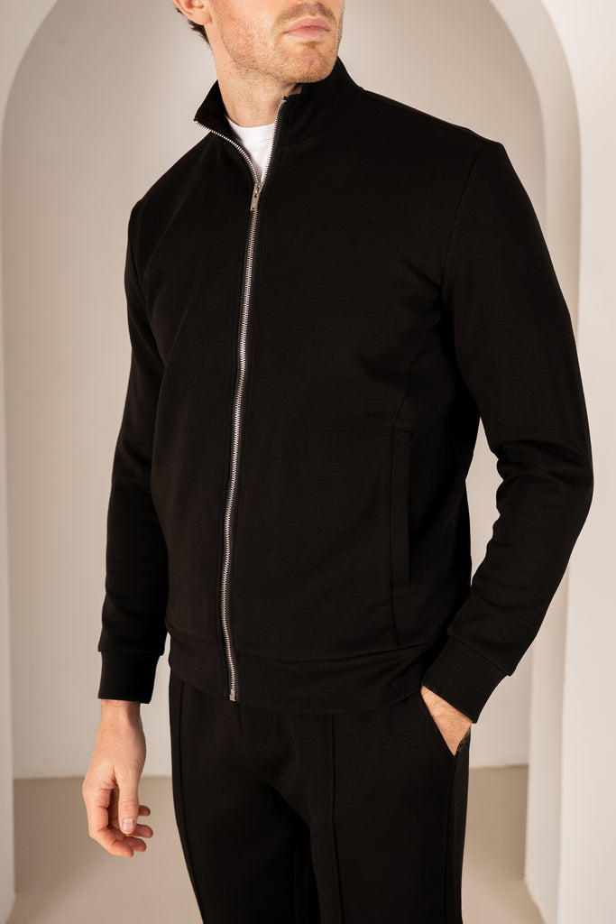 Interlock Zip-Up Jacket - Black