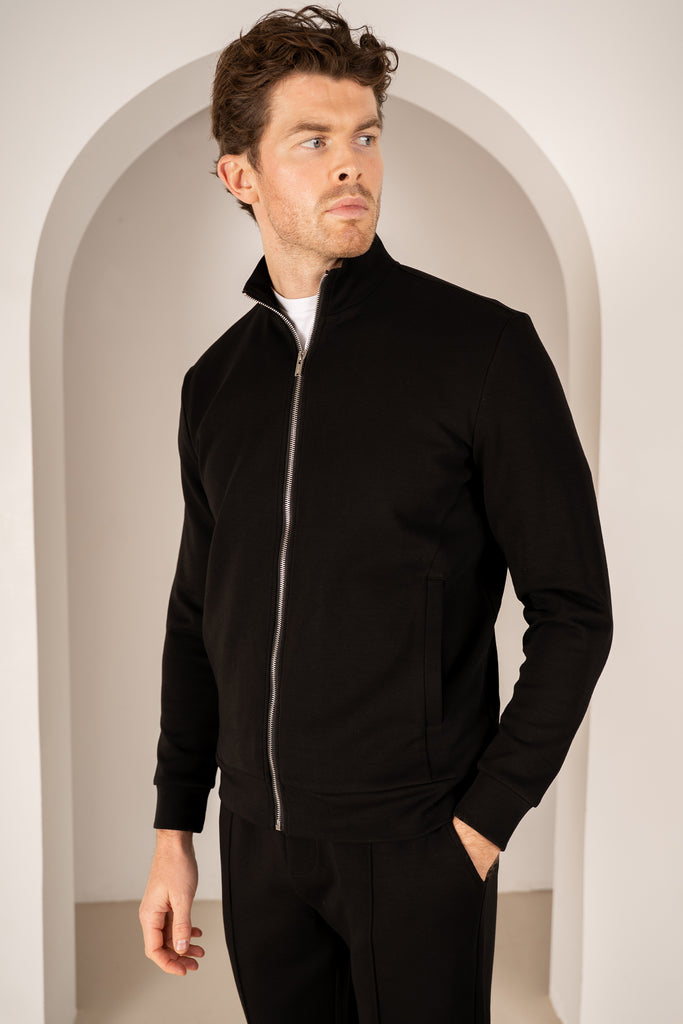 Interlock Zip-Up Jacket - Black