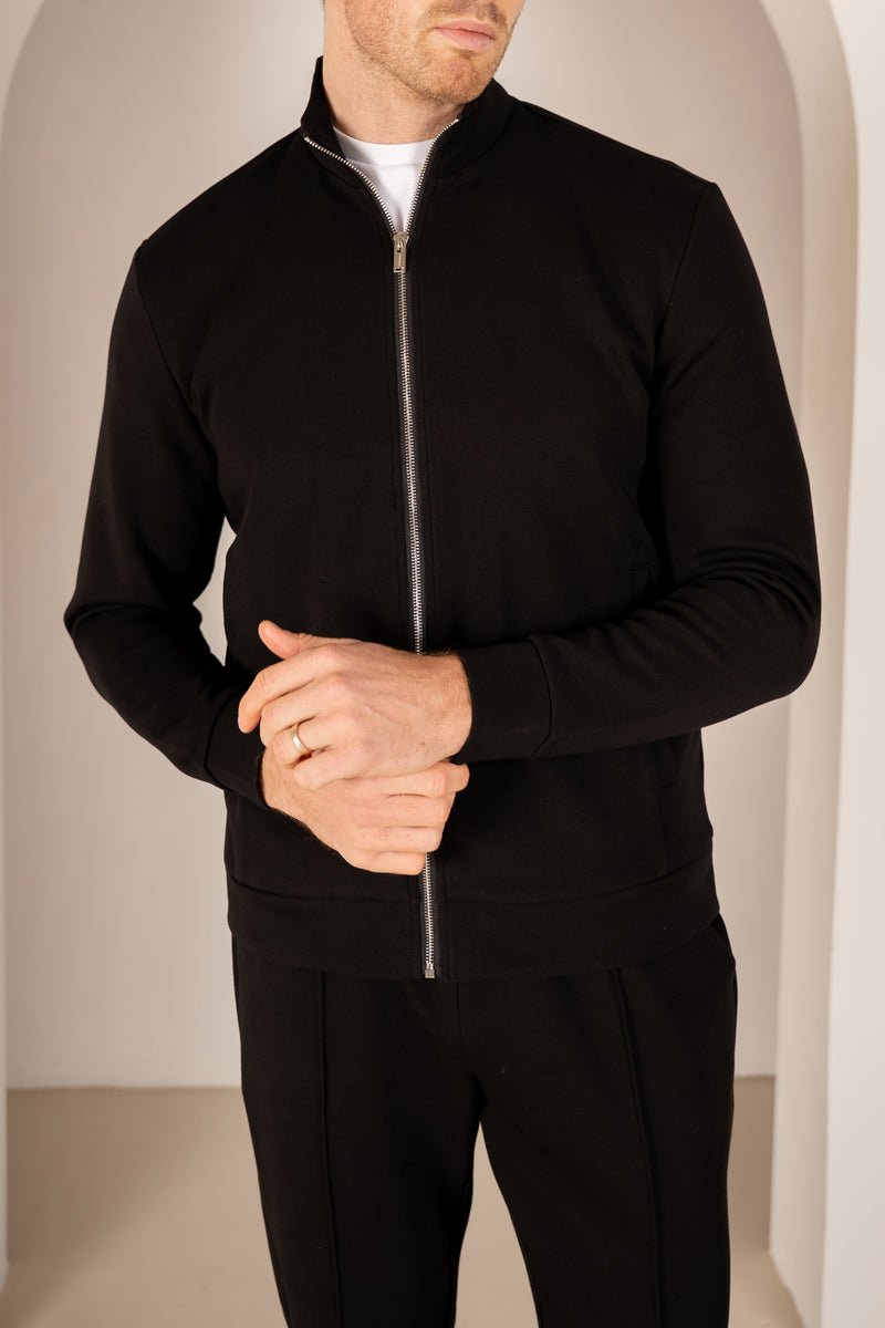 Interlock Zip-Up Jacket - Black