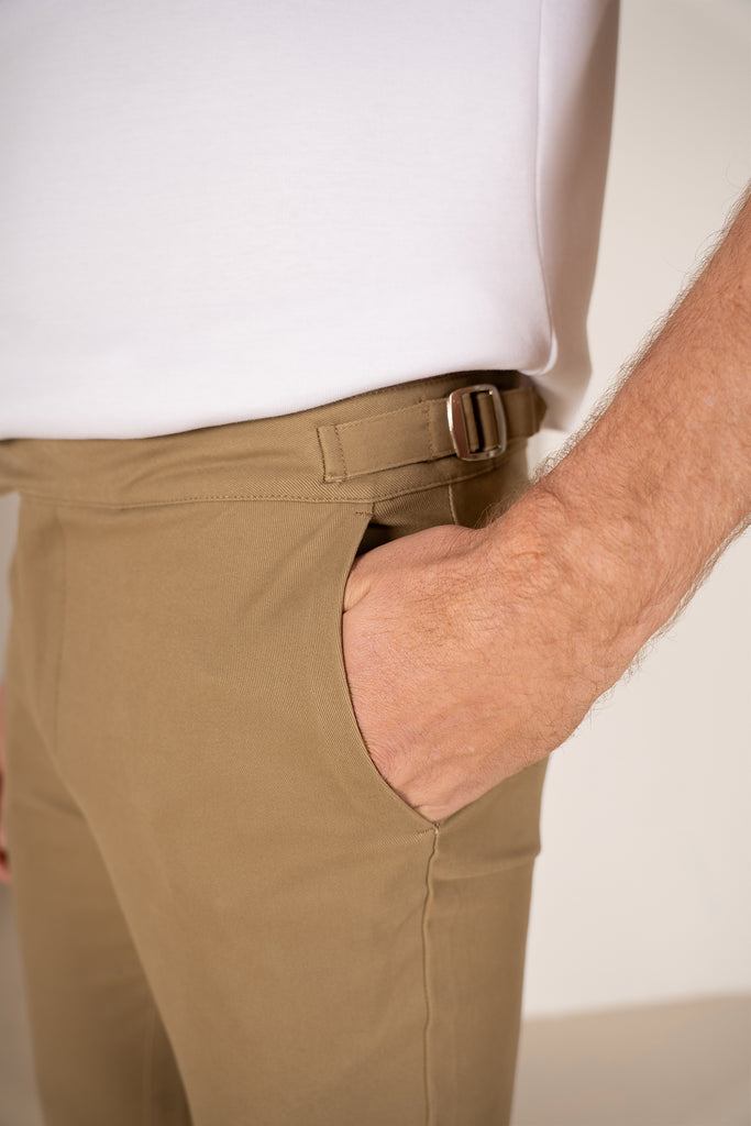 Tailored Buckle Chino - Stone