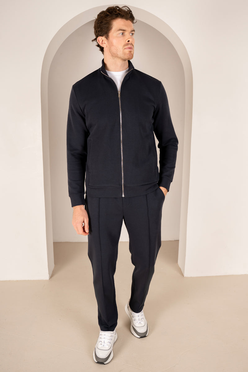 Interlock Zip-Up Jacket - Navy