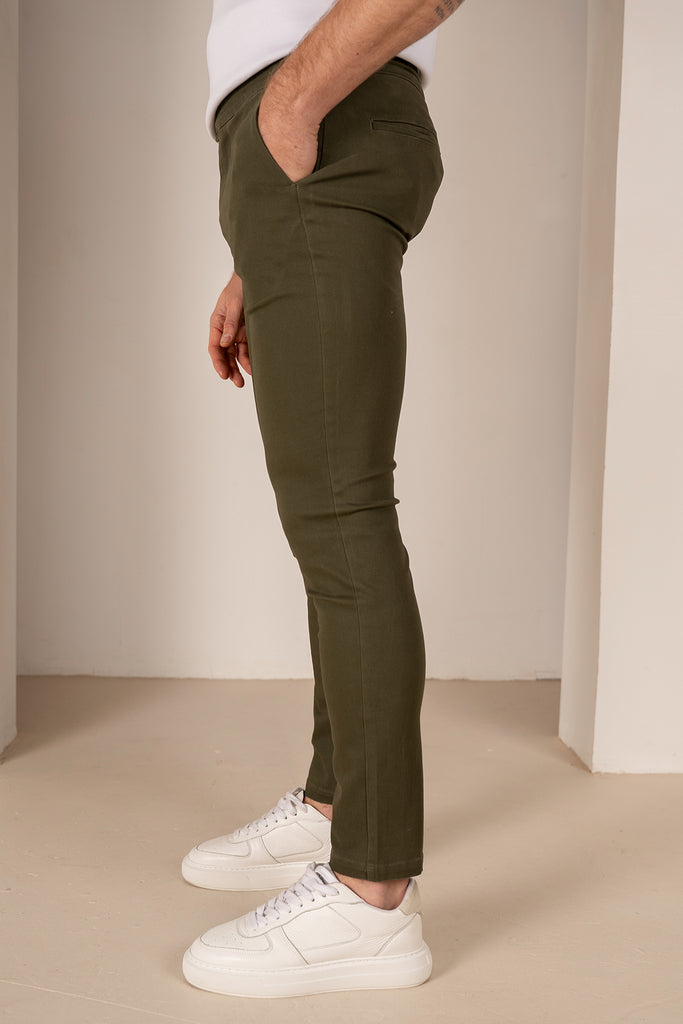 Tailored Buckle Chino - Khaki