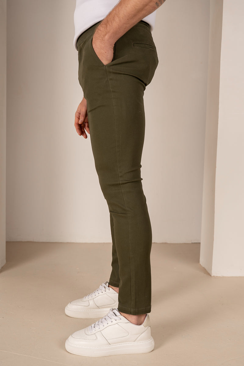 Tailored Buckle Chino - Khaki