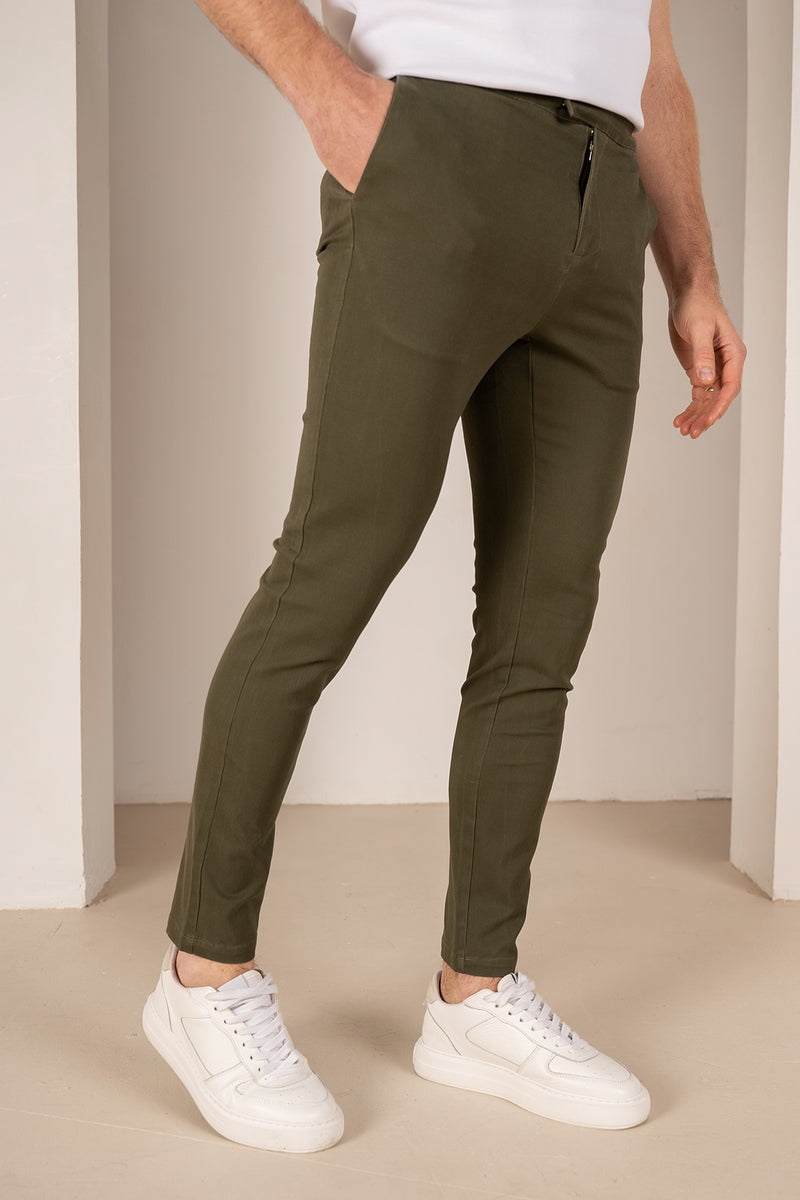 Tailored Buckle Chino - Khaki