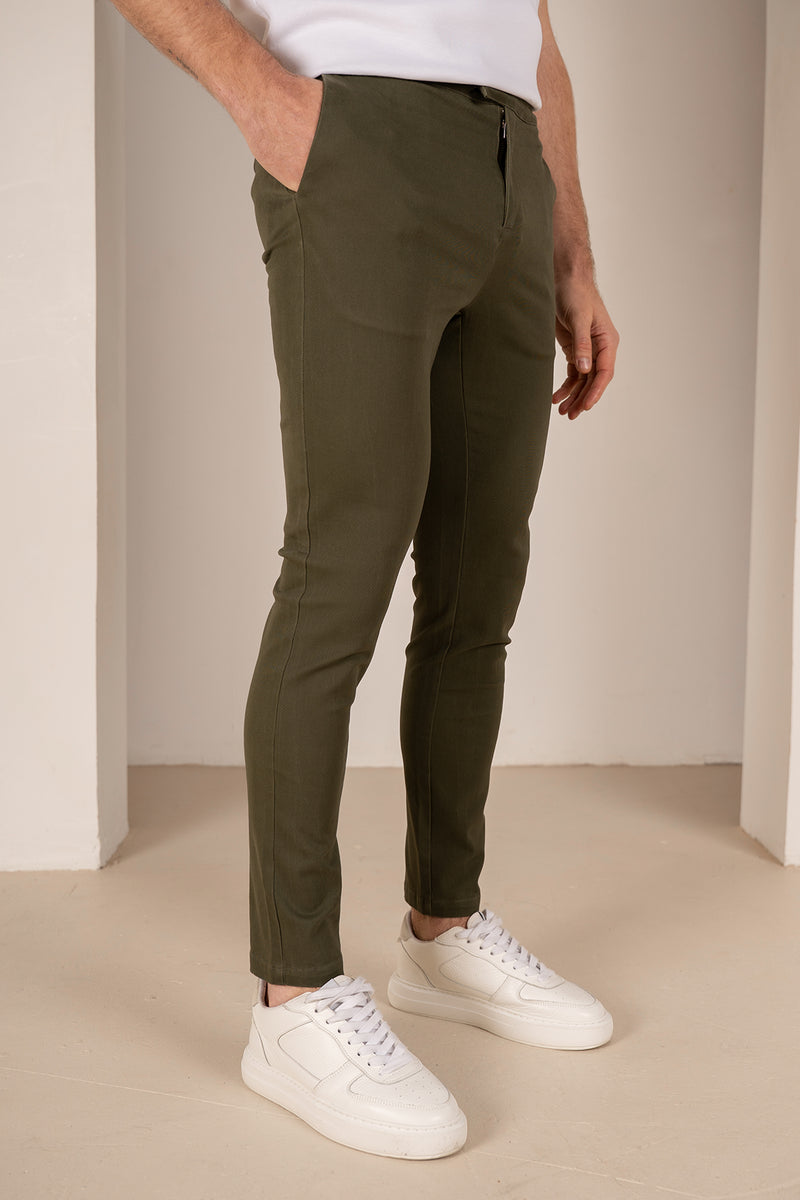 Tailored Buckle Chino - Khaki