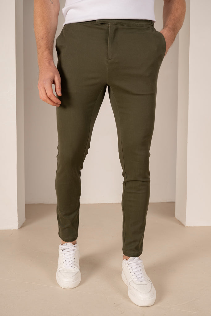 Tailored Buckle Chino - Khaki