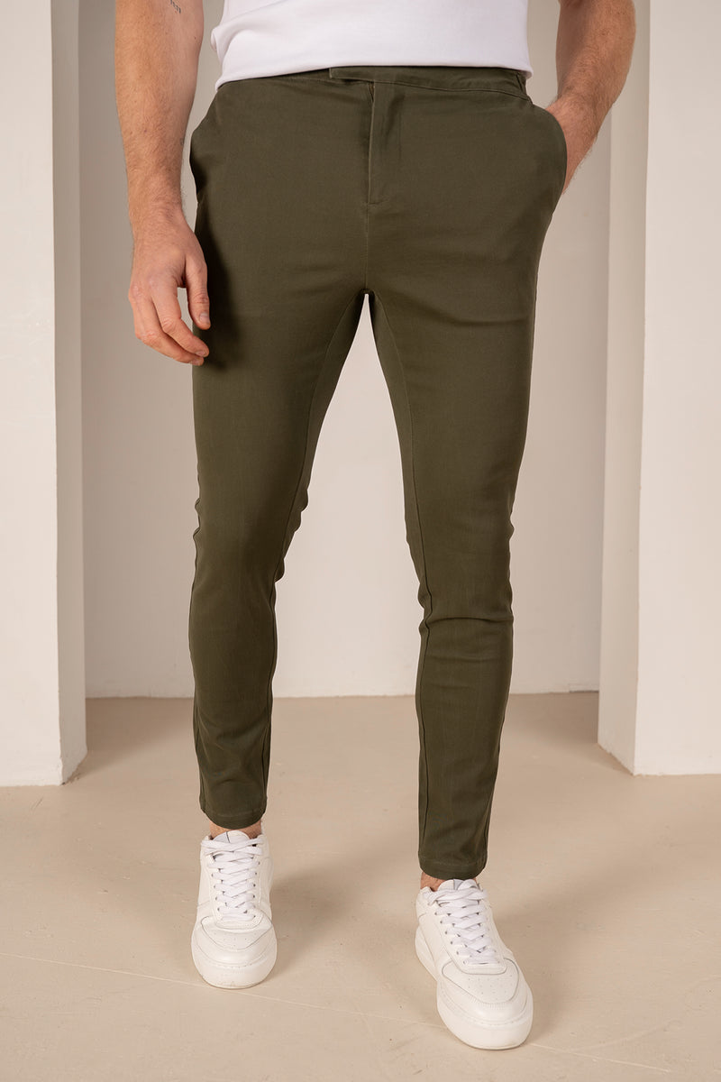 Tailored Buckle Chino - Khaki