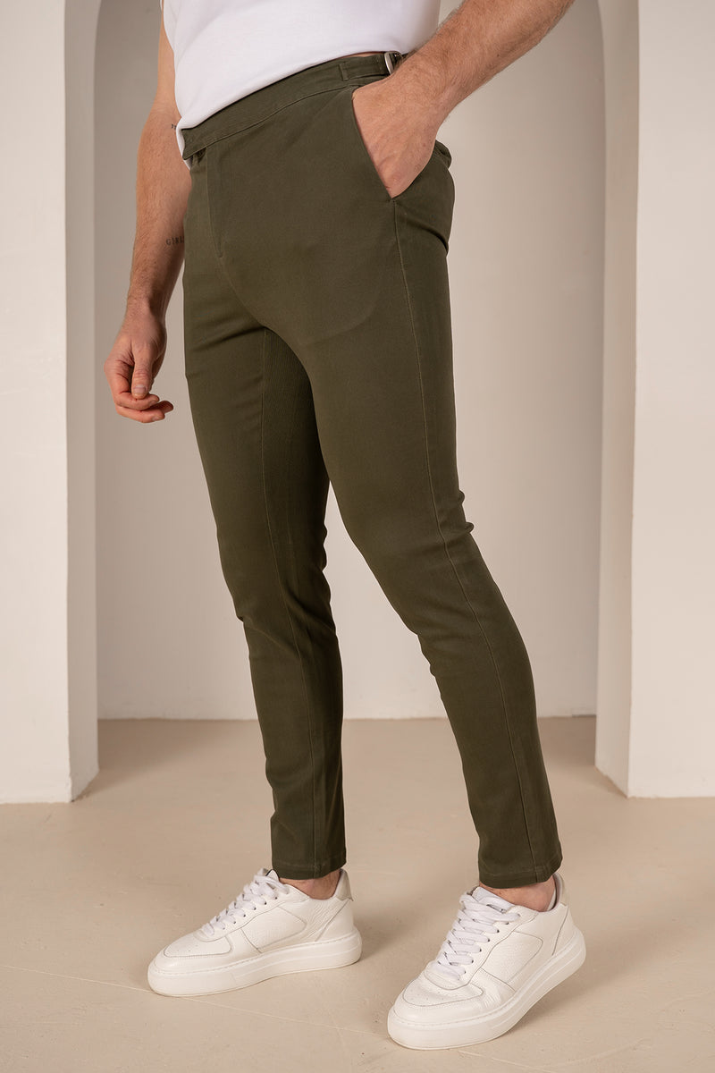 Tailored Buckle Chino - Khaki
