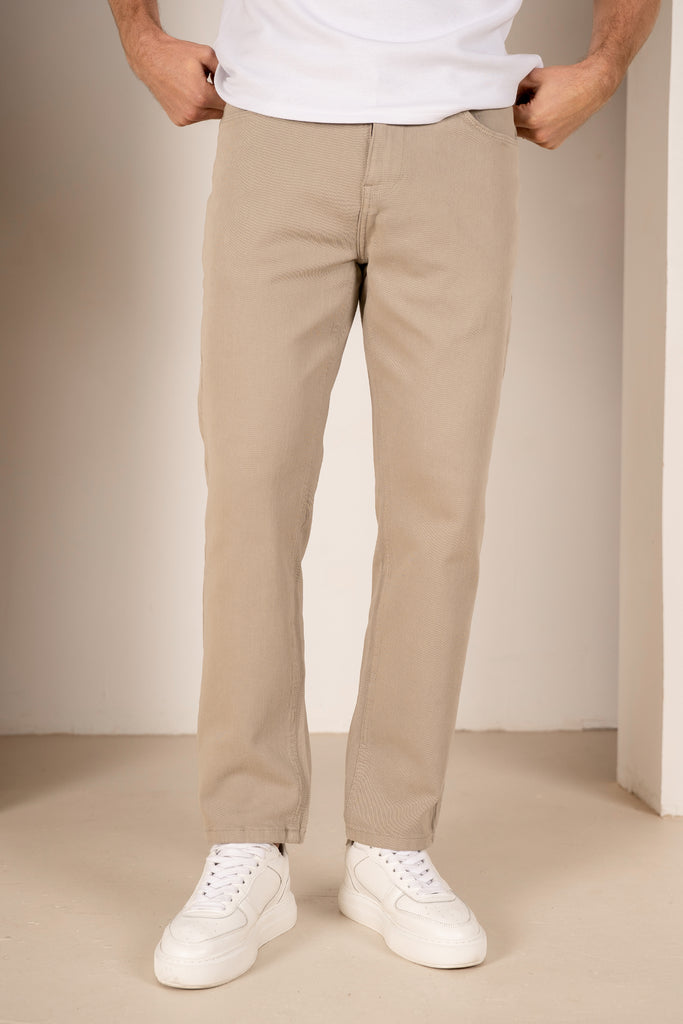 Slim Fit Denim Jeans - Taupe