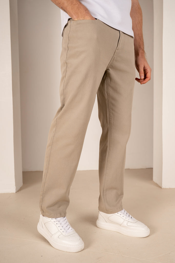 Slim Fit Denim Jeans - Taupe