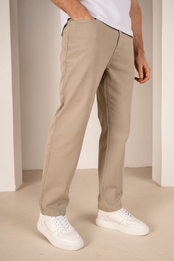 Slim Fit Denim Jeans - Taupe