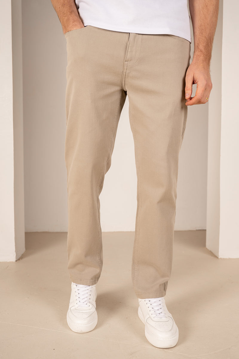 Slim Fit Denim Jeans - Taupe