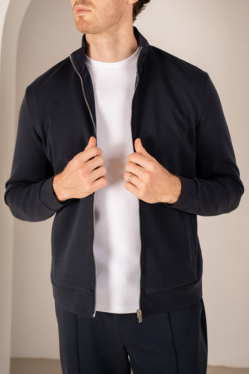 Interlock Zip-Up Jacket - Navy