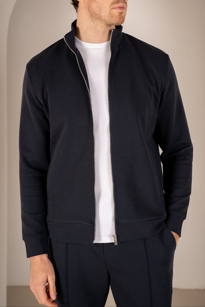 Interlock Zip-Up Jacket - Navy