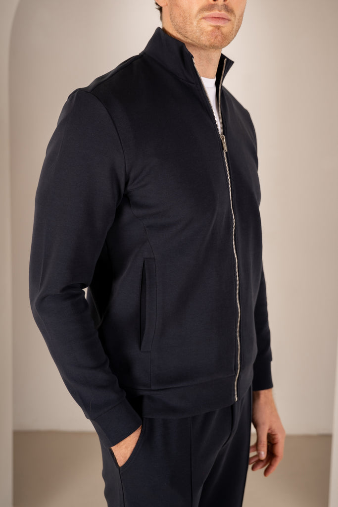 Interlock Zip-Up Jacket - Navy