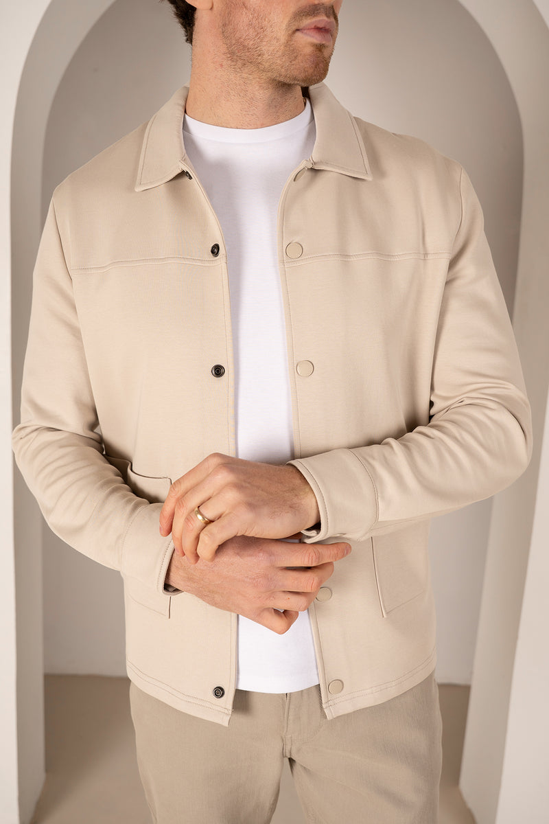 Interlock Overshirt - Stone