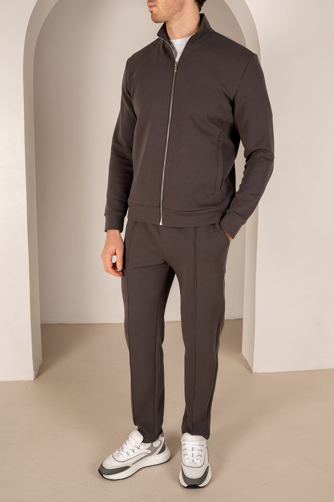 Interlock Zip-Up Jacket - Charcoal