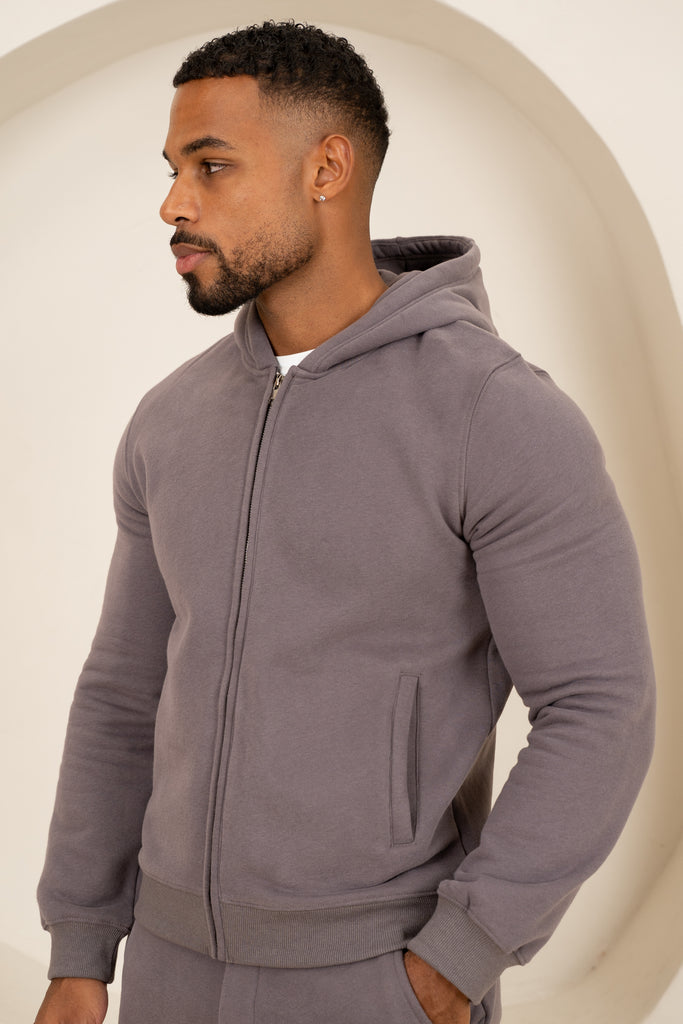 Origin Zip Up Hoodie - Charcoal