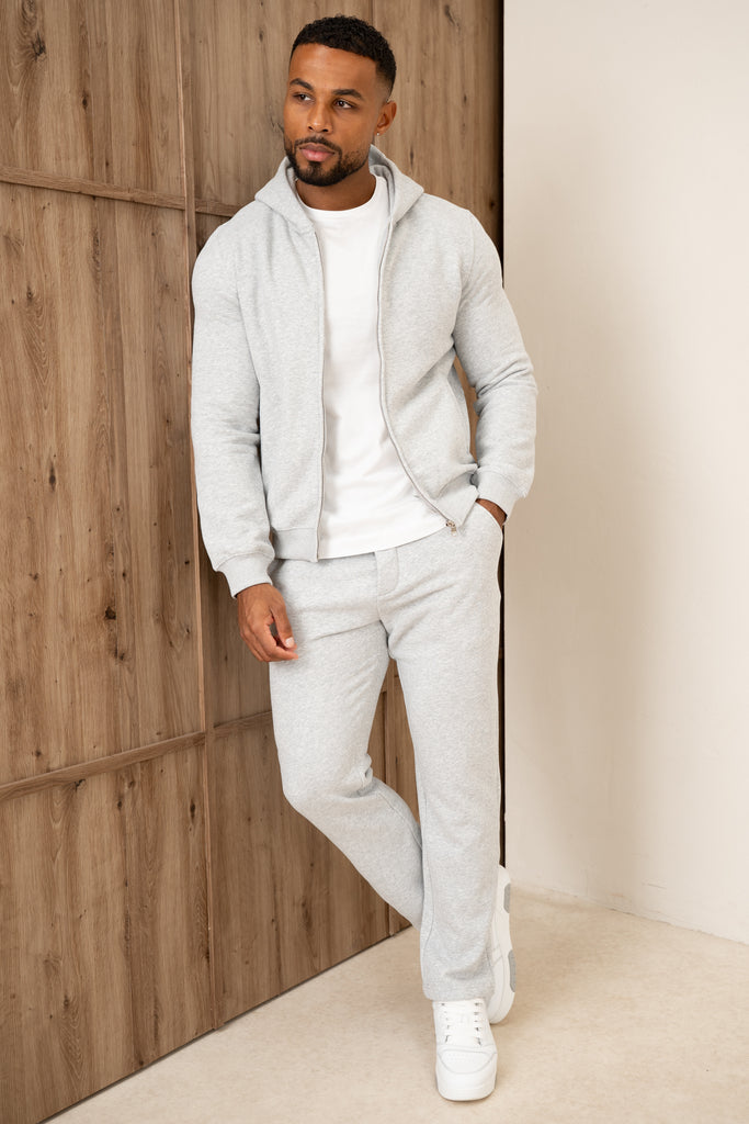 Origin Zip Up Hoodie - Grey Marl