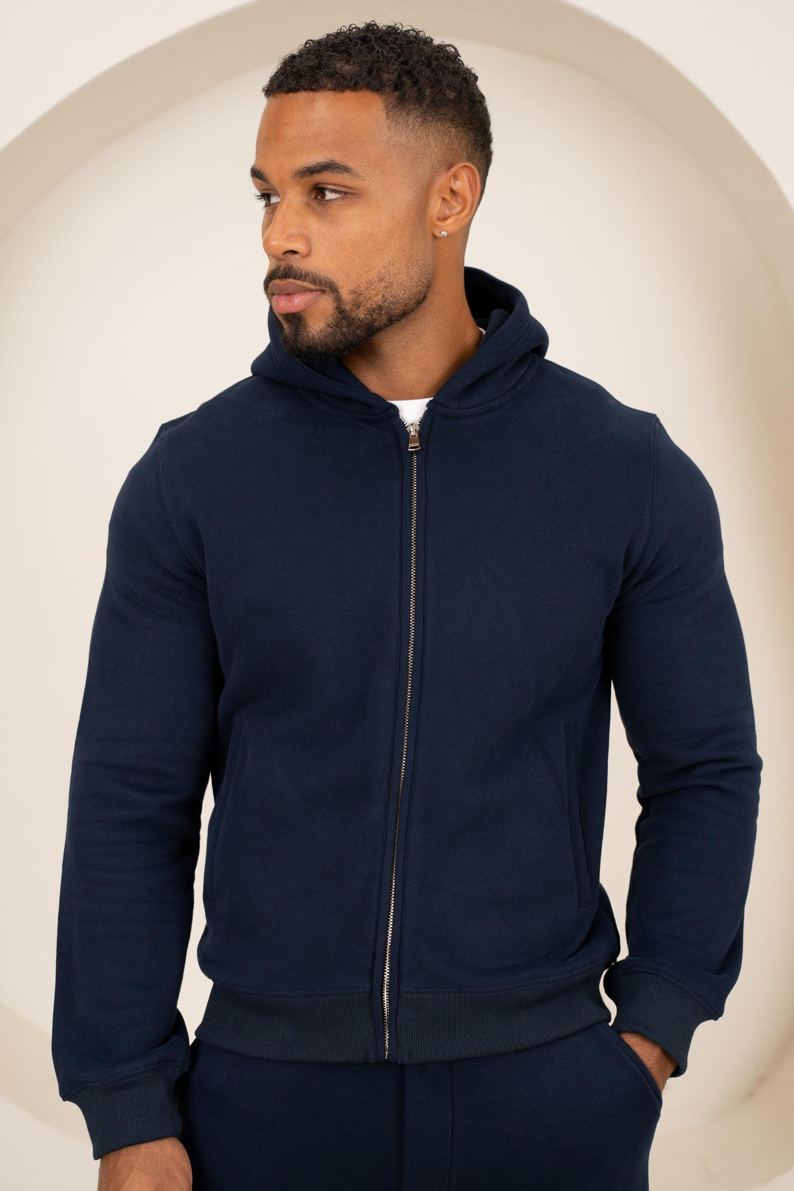 Origin Zip Up Hoodie - Navy